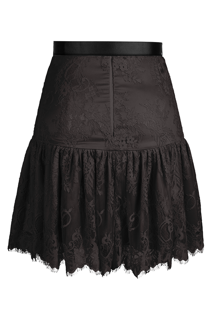 Cosette Lace Flirt Skirt (Black)