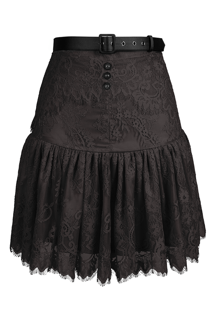 Cosette Lace Flirt Skirt (Black)