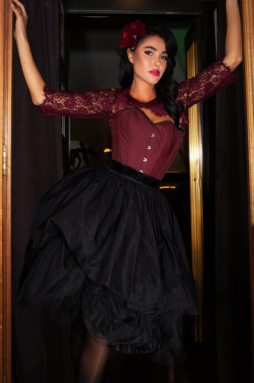 D'Amour Birdsnest Skirt (Black) - Kitten D'Amour