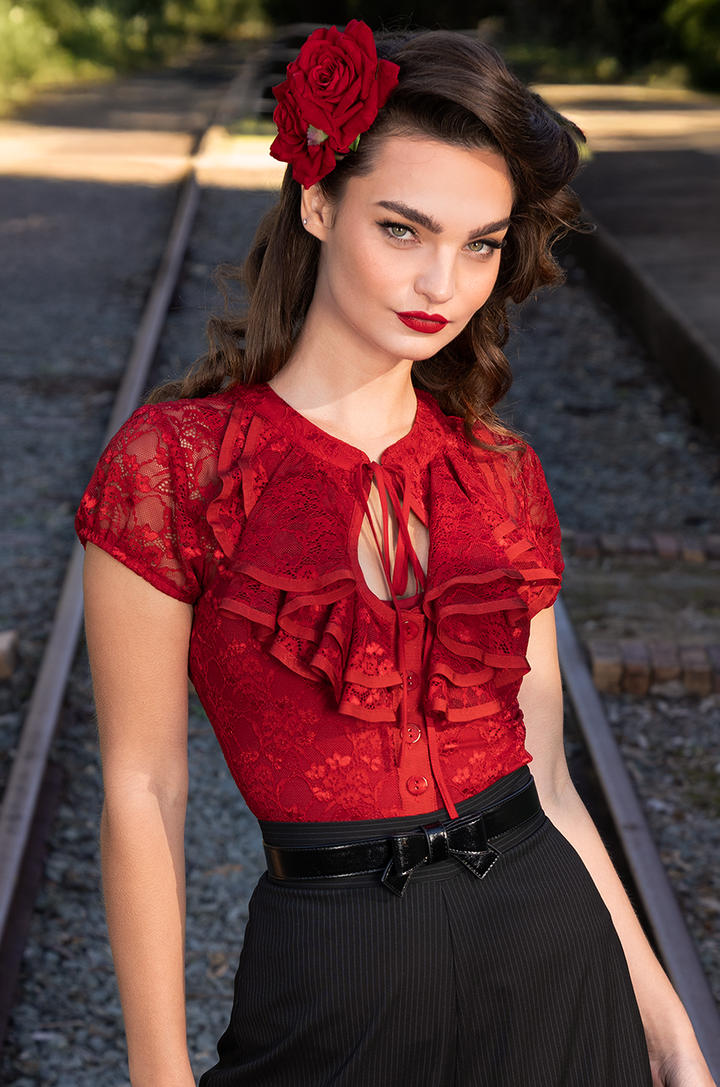 Once Upon A Time Lace Blouse (Red)