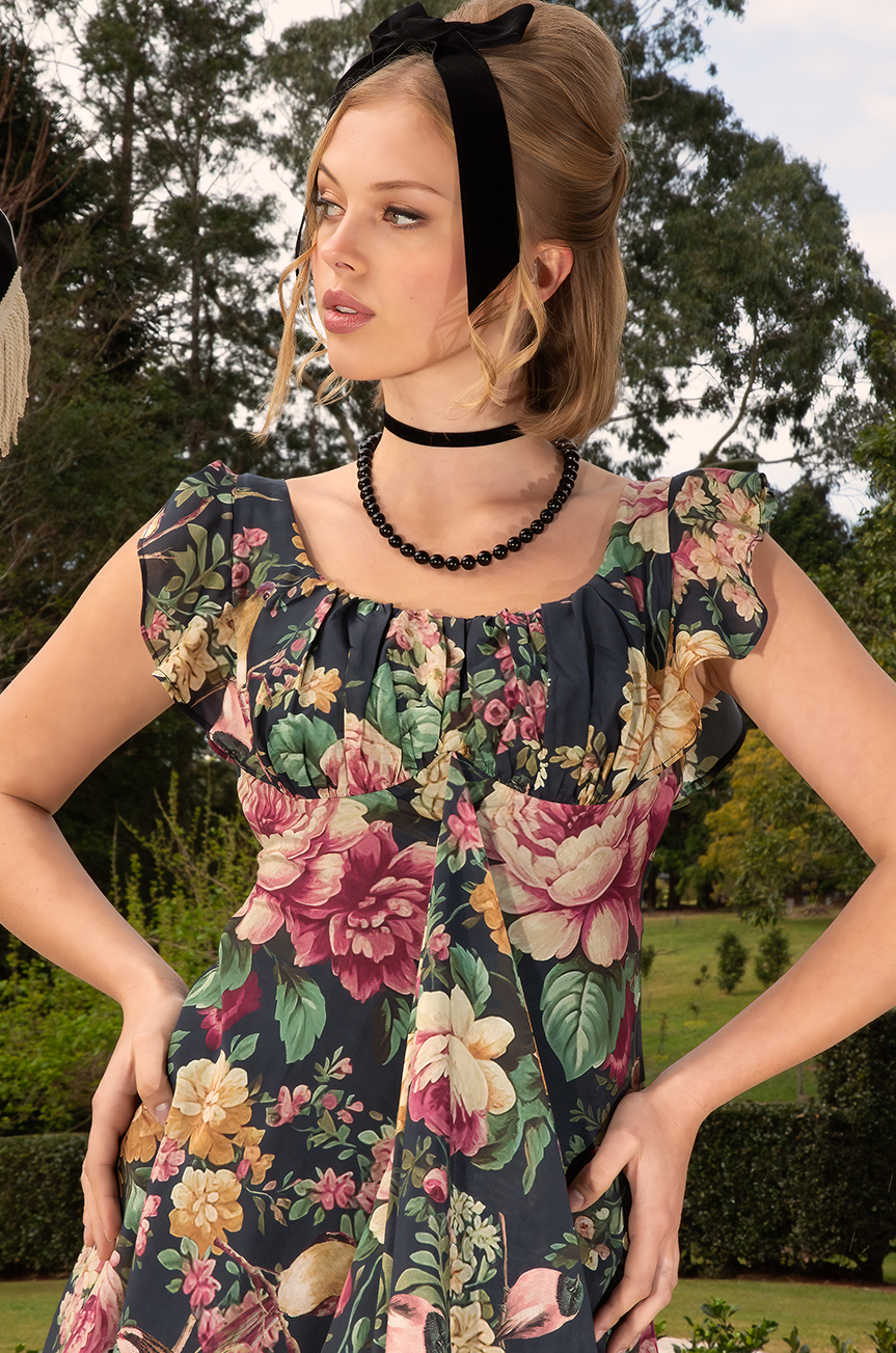 Tapestry Maxi Floral Dress - Kitten D'Amour