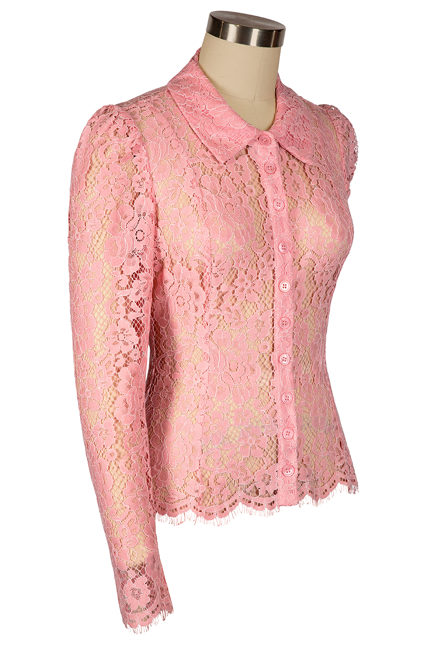 Venice Lace Blouse (Baby Pink)