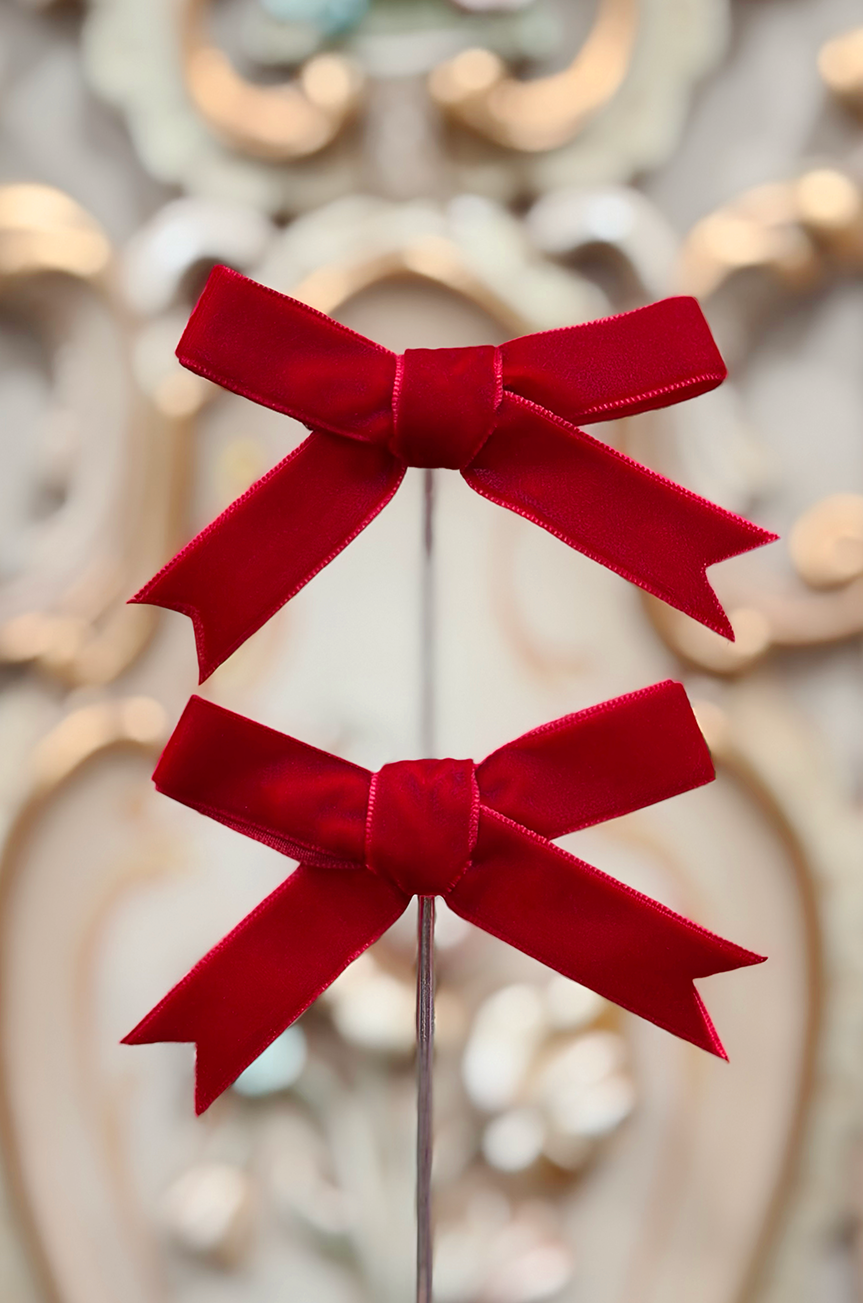 D'Amour Follies Hair Bow Twin Pack (Red)