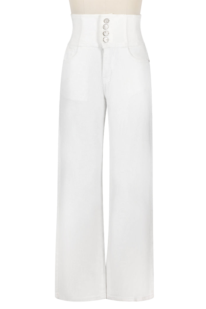 Vegas Wide Leg Denim Jean (White)