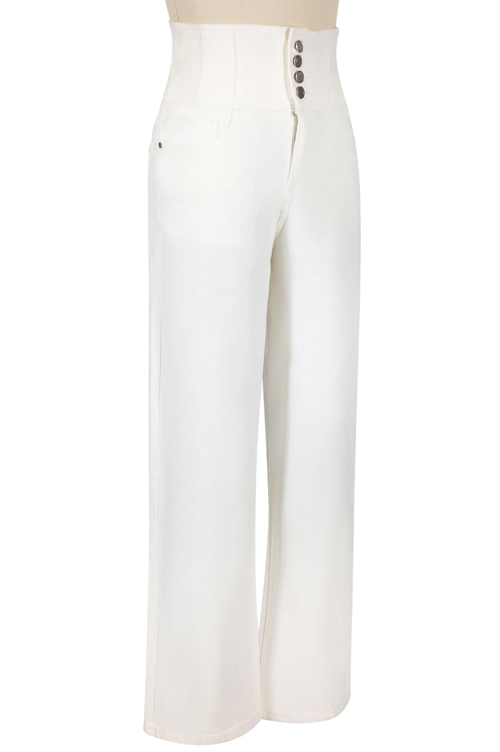 Vegas Wide Leg Denim Jean (White)