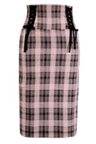 Dorchester Suite 17 Lace Up Wiggle Skirt (Check)
