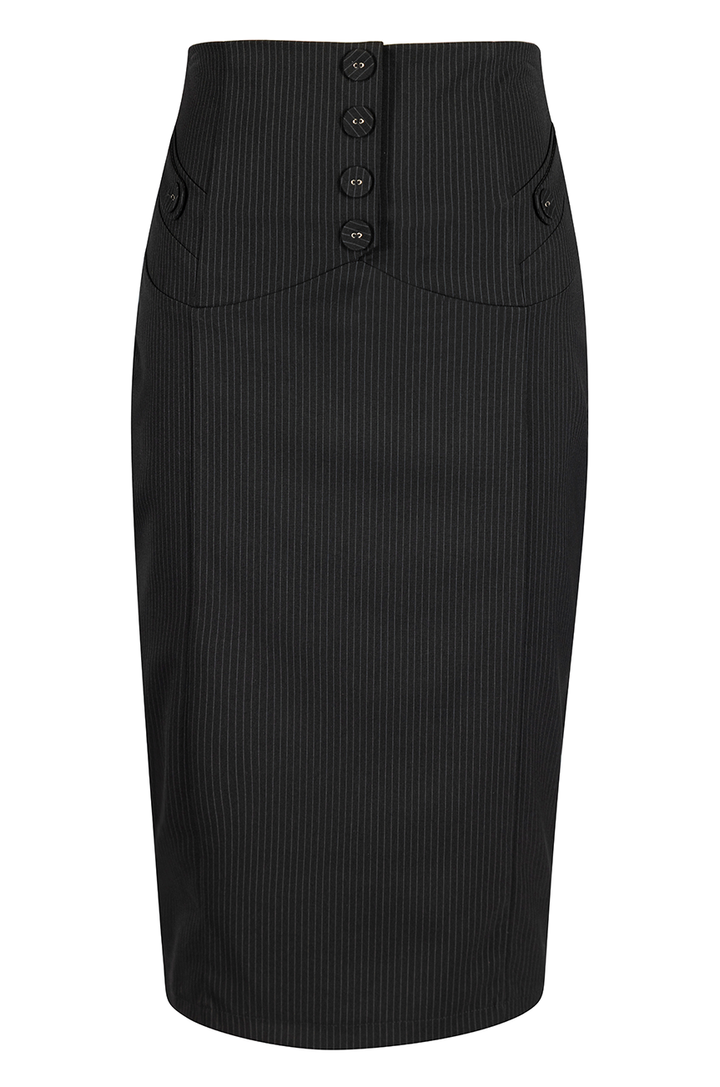 Read All About It Classic Wiggle Skirt (Pinstripe)