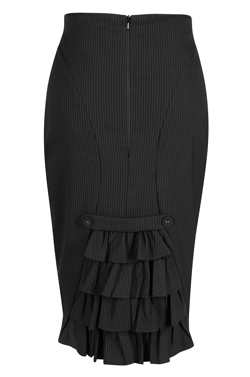 Read All About It Classic Wiggle Skirt (Pinstripe)