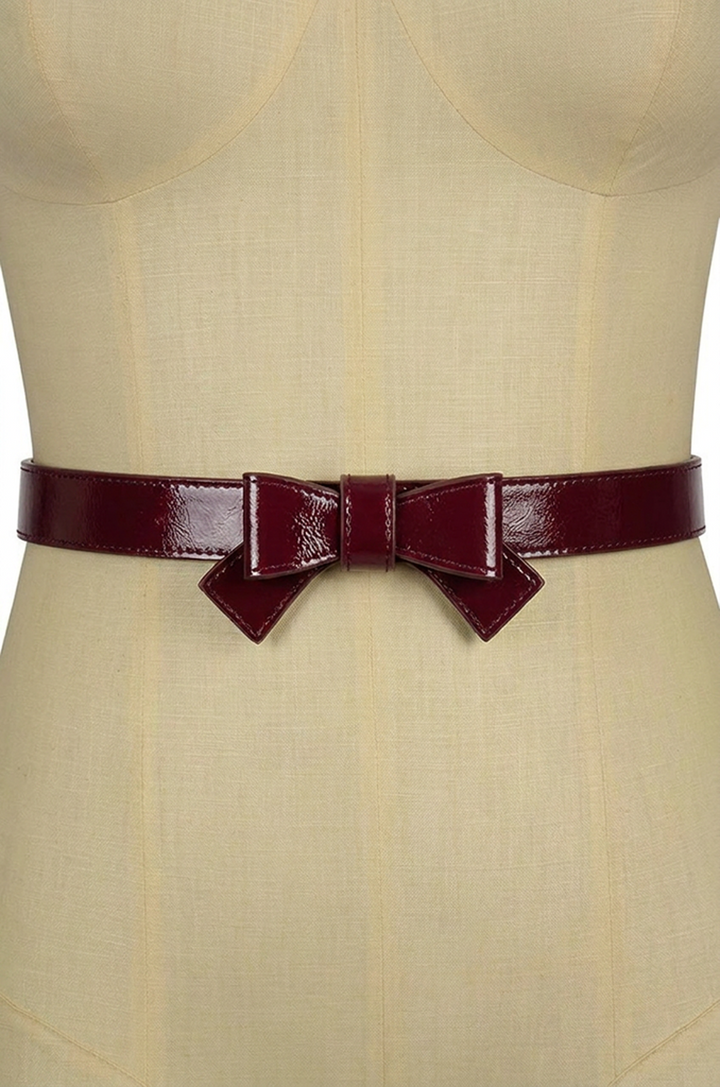 Pretty Kitty Follies Bow Belt (Burgundy)