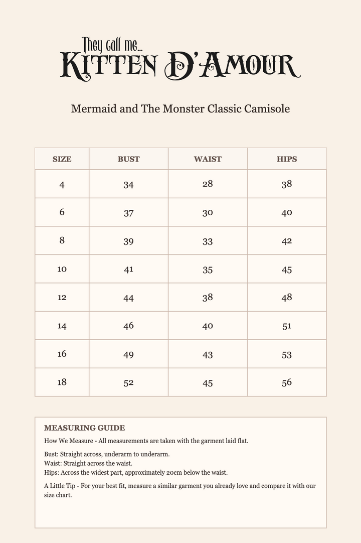 Mermaid and The Monster Classic Camisole (Vanilla)