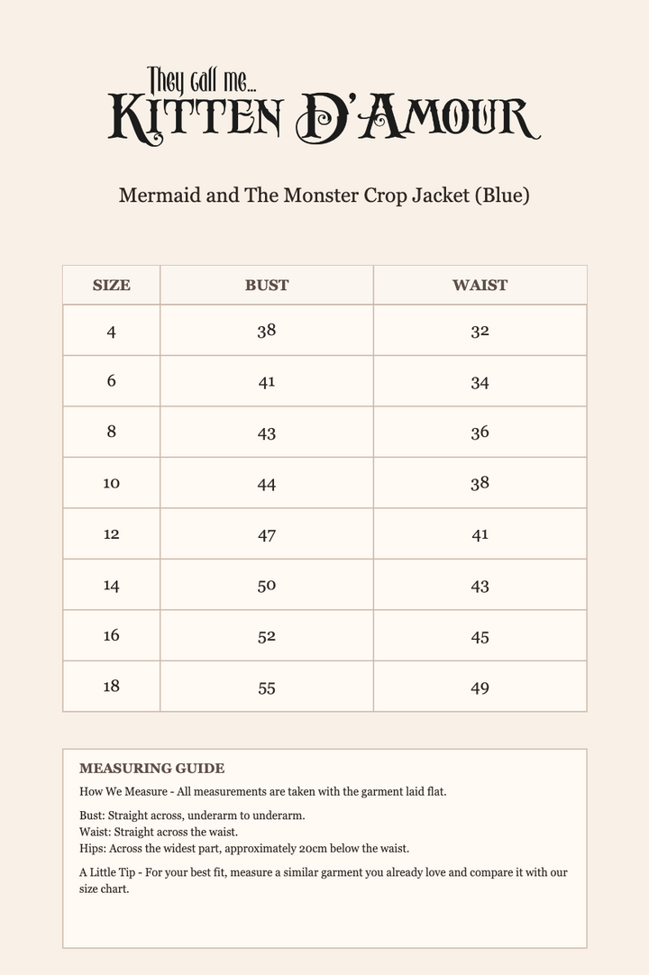 Mermaid and The Monster Crop Jacket (Blue)
