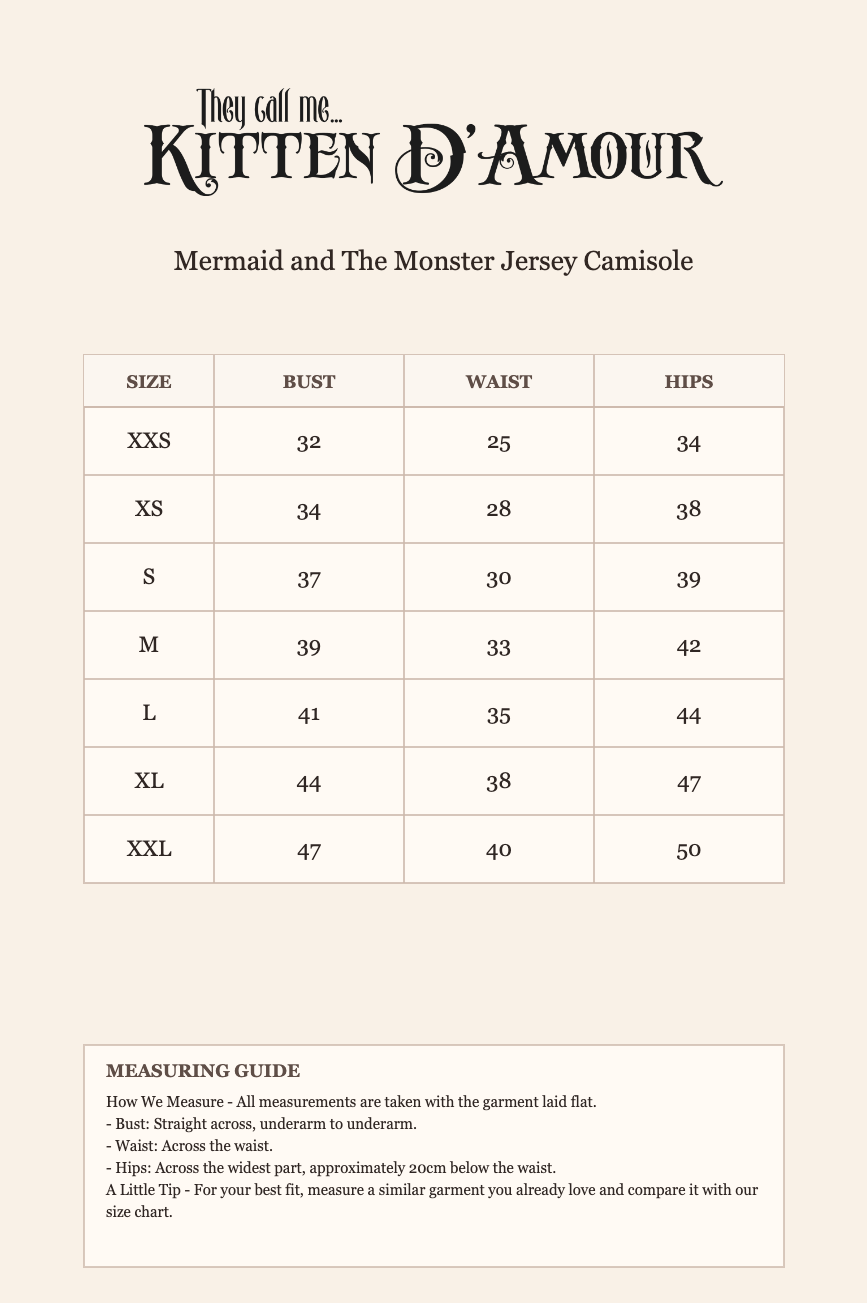 Mermaid and The Monster Jersey Camisole (Cream)