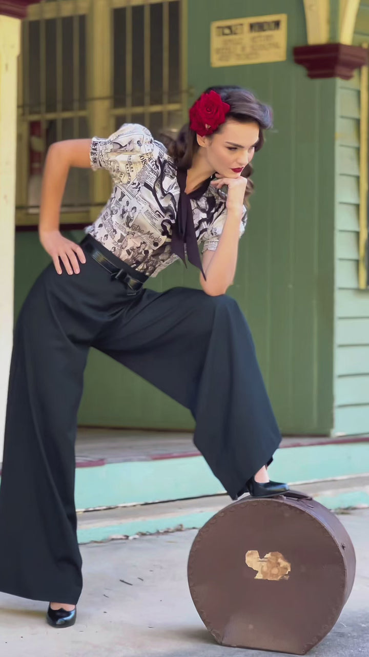 Read All About It Button Blouse