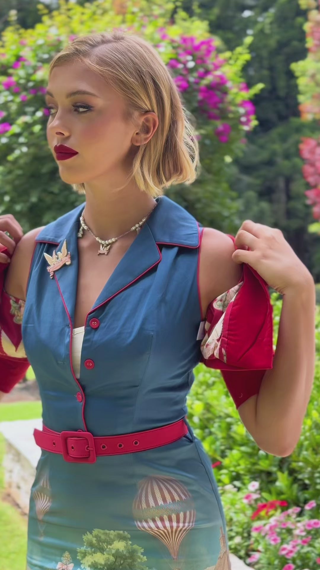 Harptree Village Crop Jacket (Blue)