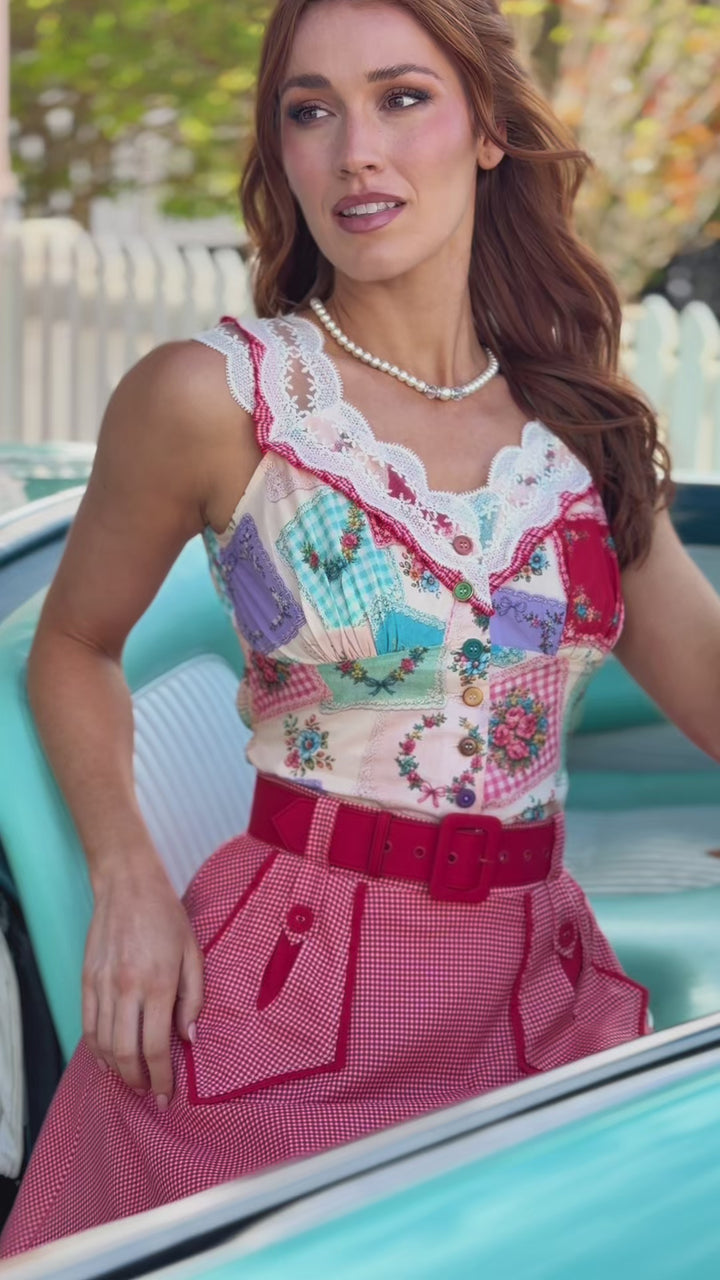 Keepsake Belted Full Check Skirt