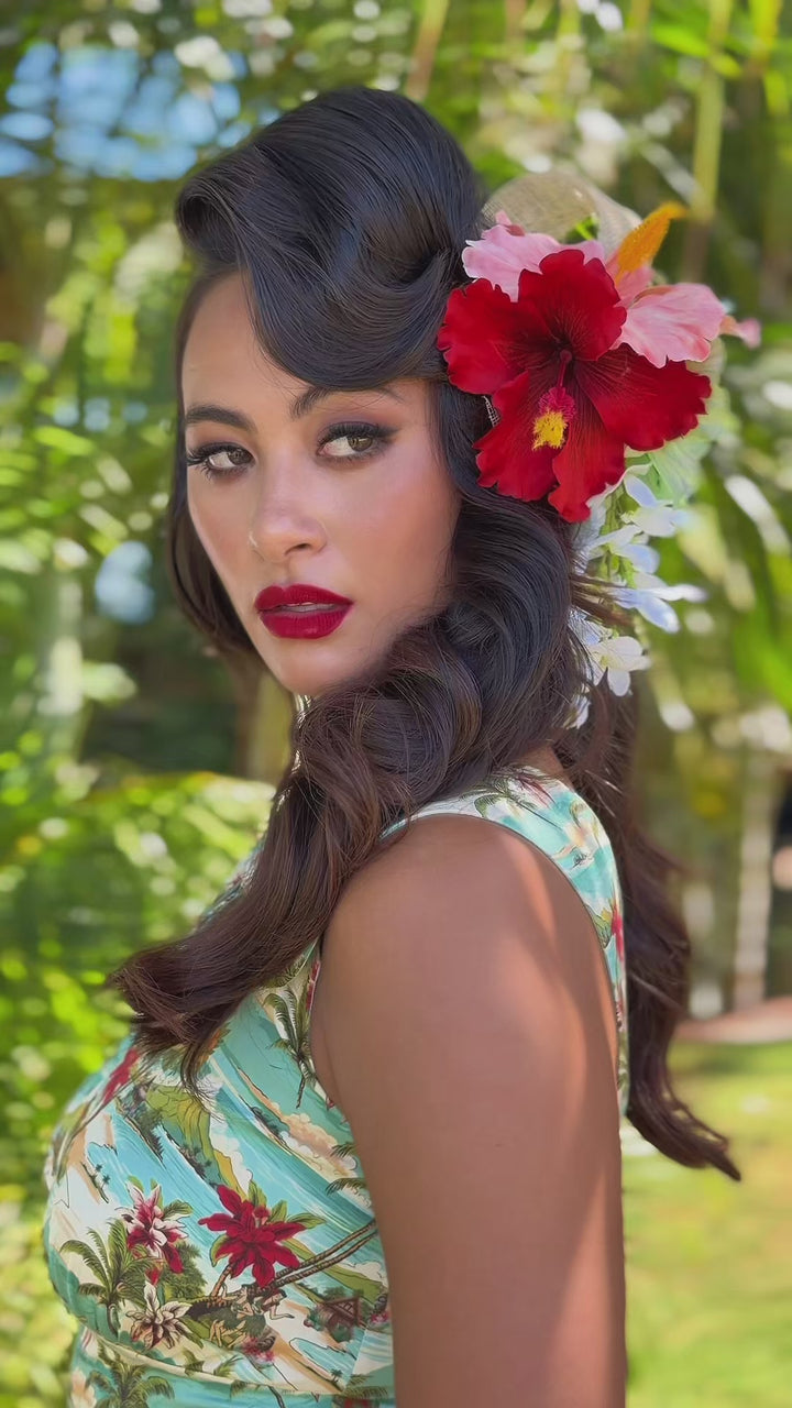 Tiki Island Hibiscus Fascinator