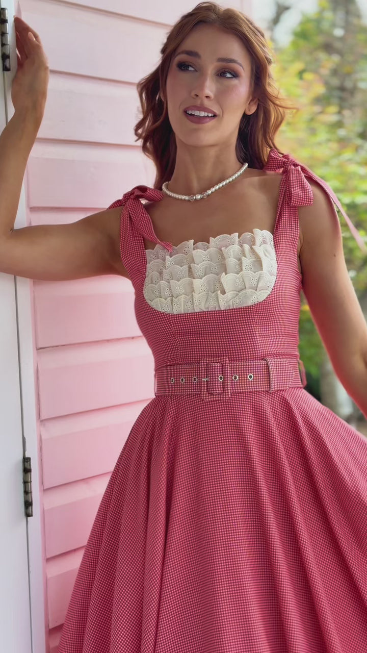 Keepsake Gingham Ruffle Bodice Dress