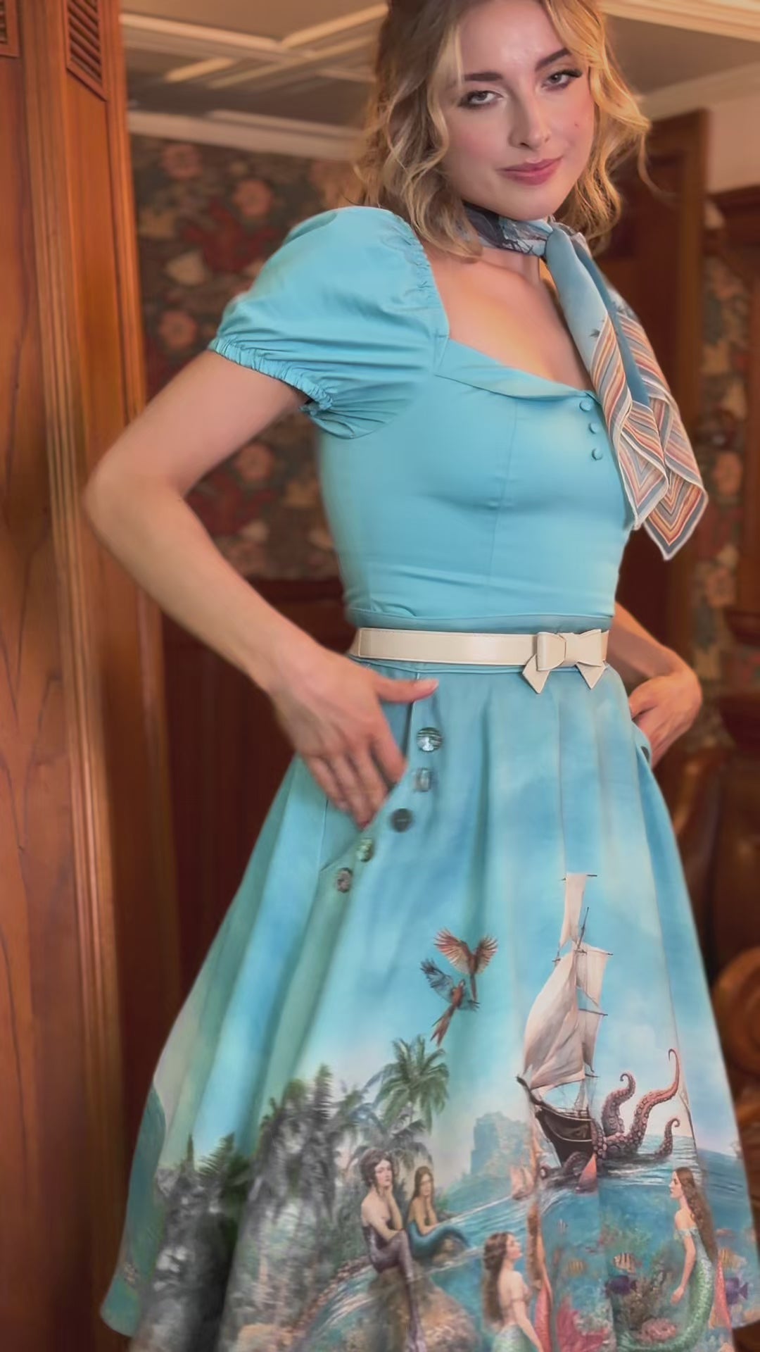 Mermaid and The Monster Full Skirt (Print)