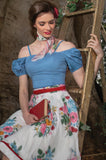 Botanica Balloon Sleeve Top (Blue)