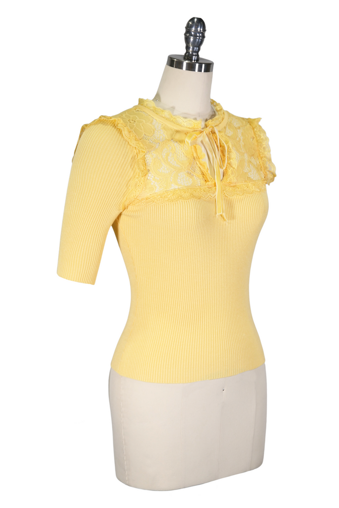 Chloe Knit Top (Lemon)