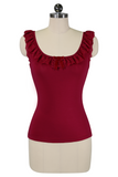 D'Amour Madam Ruffle Singlet (Burgundy)