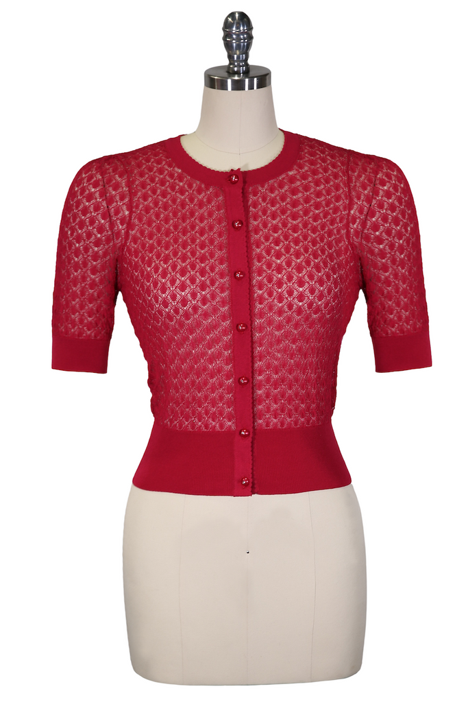 D'Amour Clara Bow Cardigan (Red)