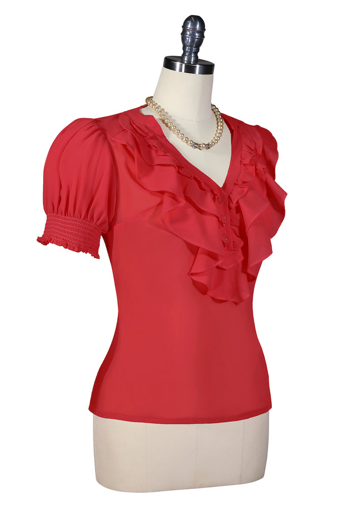 D'Amour Frill Front Top (Red)