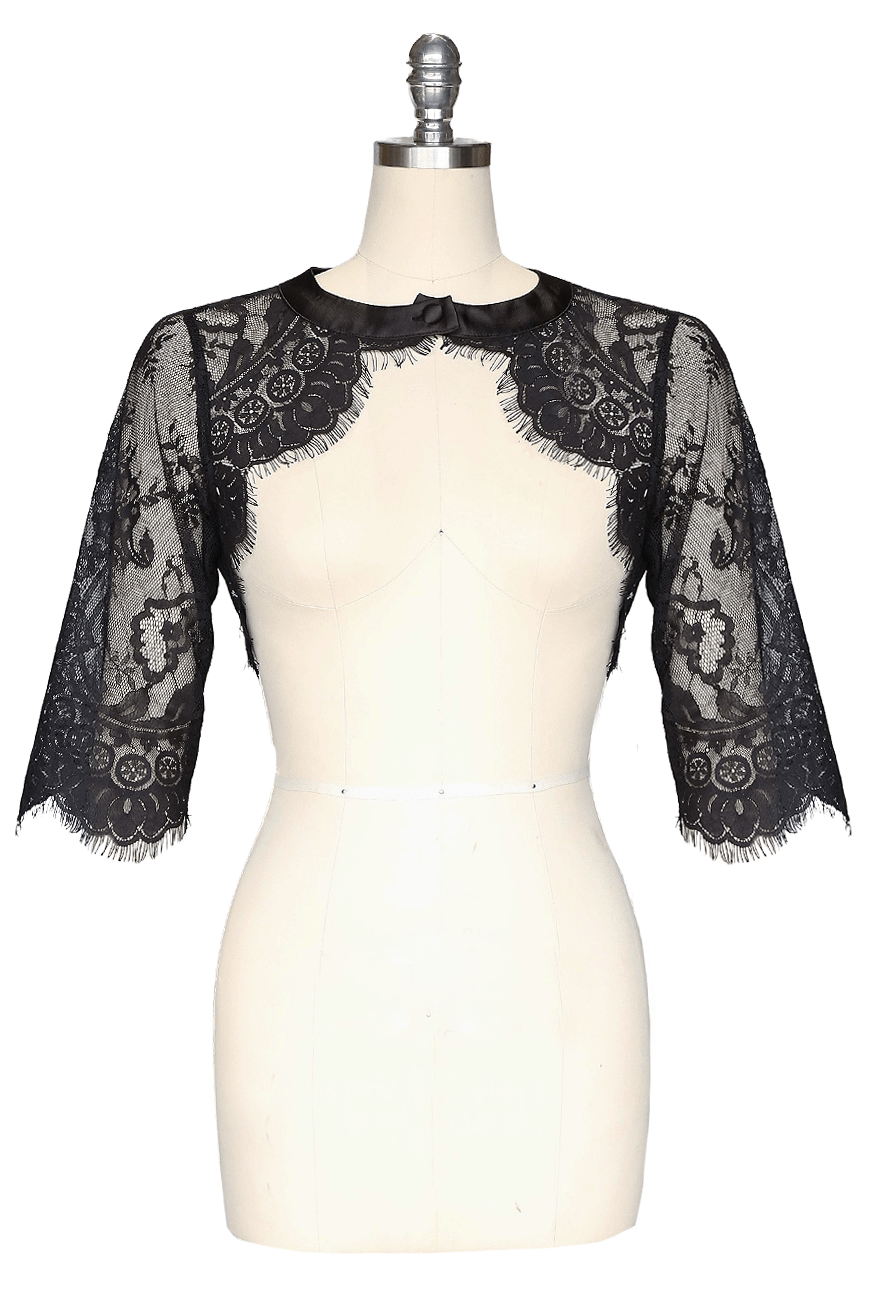 Buy D'Amour Lace Shrug in Black - Elegant Lace Design by Kitten D'Amour Buy D'Amour Lace Shrug in Black - Elegant Lace Design by Kitten D'Amour