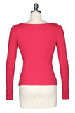 D'Amour Long Sleeve Peek-A-Boo Top (Red)