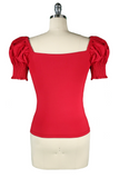 D'Amour Square Neck Ruffle Top (Red)