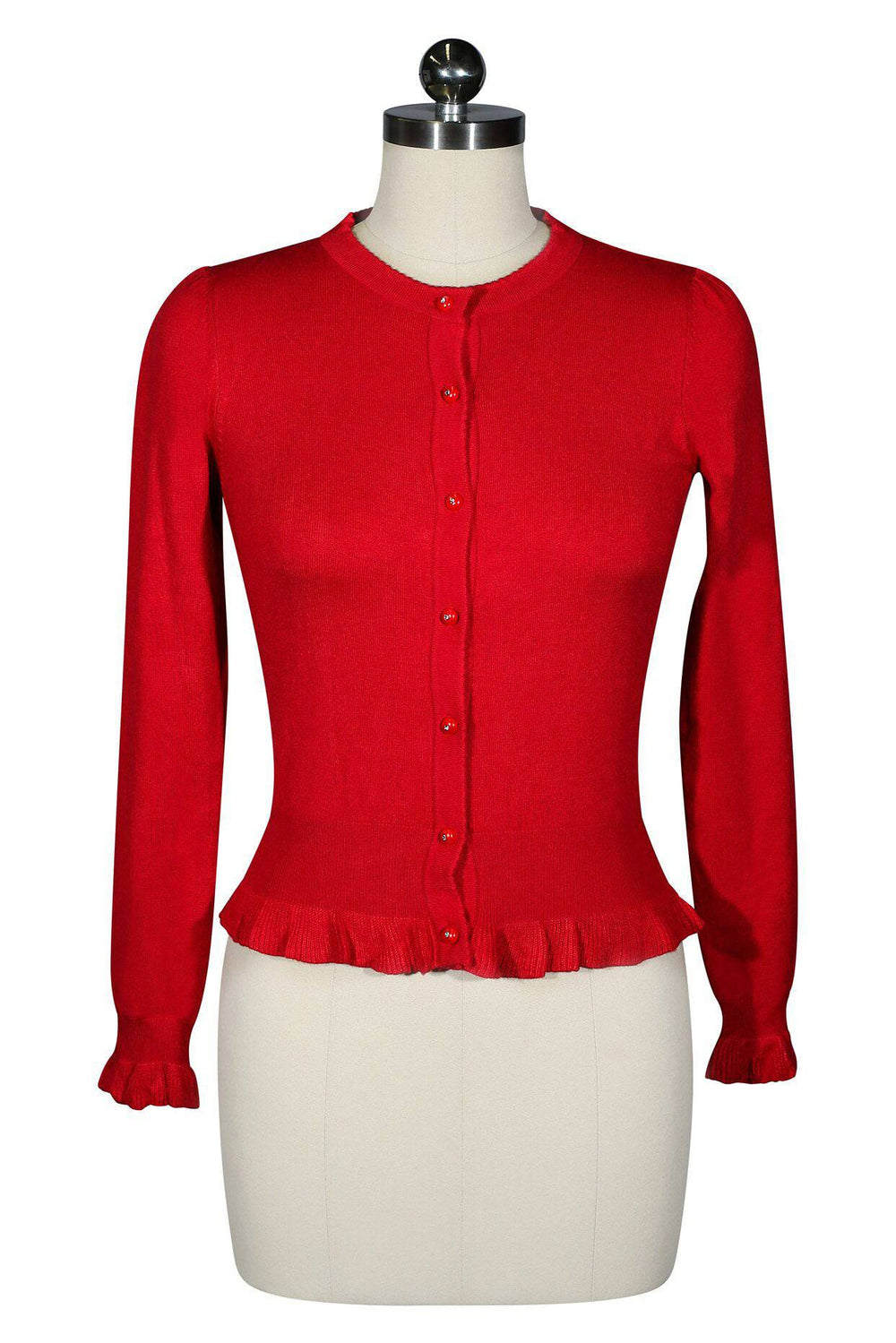 D'Amour Long Sleeve Cardigan (Red) - Kitten D'Amour