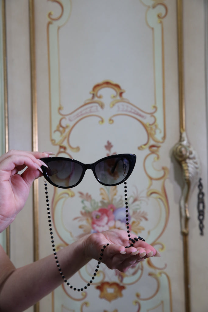 Florence Sparkling Glasses Chain (Black)