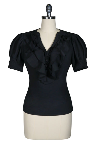 D'Amour Frill Front Top (Black)