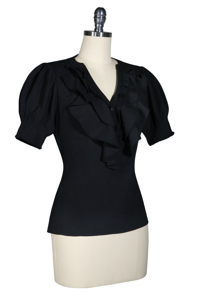 D'Amour Frill Front Top (Black)