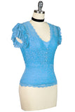 Peacocks And Palaces Lace Top (Blue)