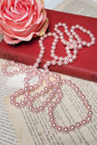 La Traviata Long Pearl Necklace (Pale Pink)