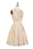 Lovey Dovey Lace Dress (Beige)