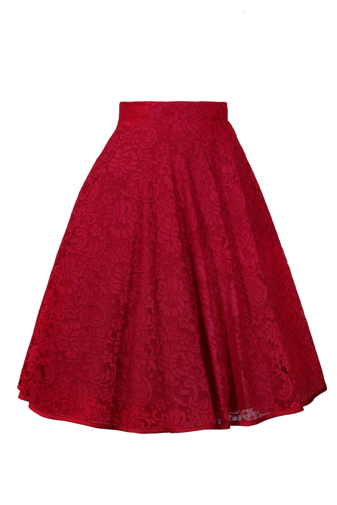 Lovey Dovey Lace Skirt (Rose)