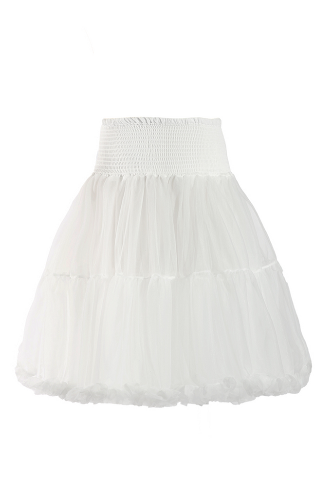 Luxury Shirred Petticoat (White)