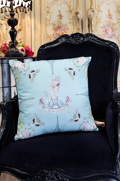 Marie Antoinette Cushion (Black Piping)