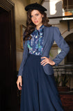 Peacocks And Palaces Pinstripe Bustle Jacket