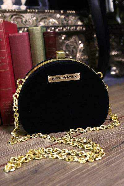 Regency Velvet Handbag (Black)