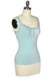 Follies D'Amour Lace Trim Singlet (Blue)