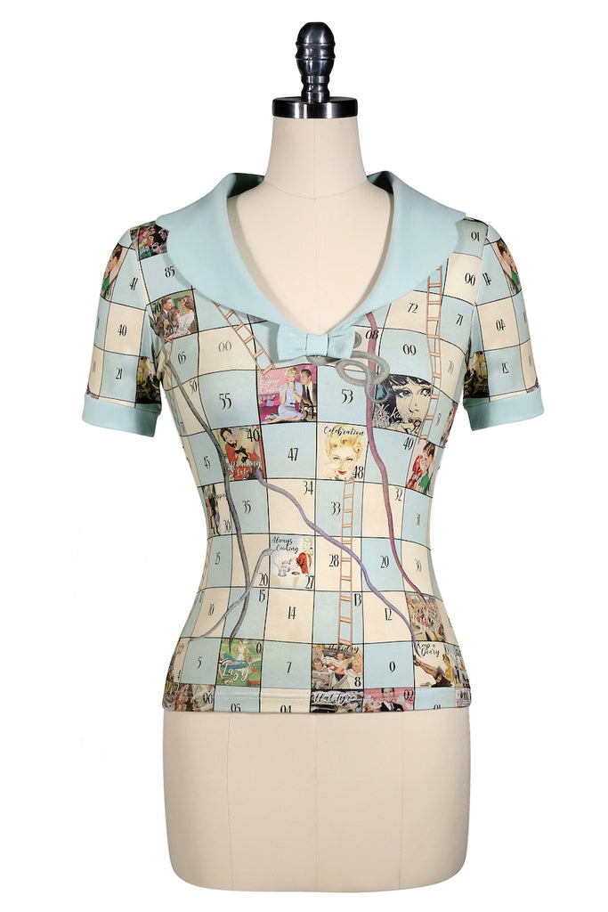 Snakes And Ladders Collar Jersey Top