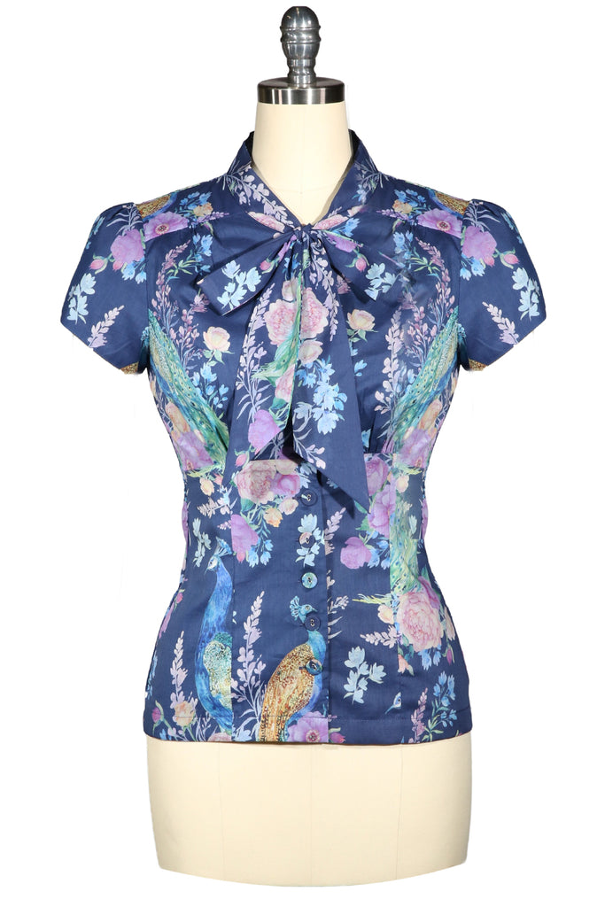 Peacocks And Palaces Blouse With Cap Sleeves