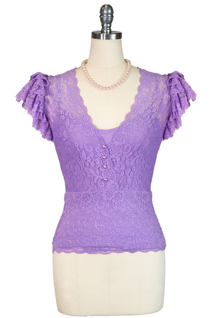Peacocks And Palaces Lace Top (Purple)