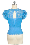 Peacocks And Palaces Lace Top (Blue)