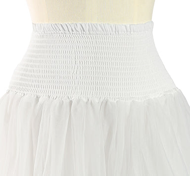 Luxury Shirred Petticoat (White) - Kitten D'Amour
